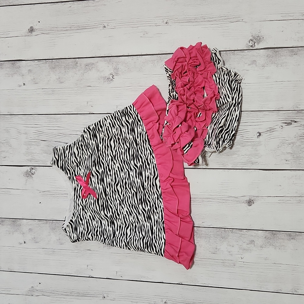 Baby girl Zebra Print Summer Dress with diaper cover 12 to 18 months